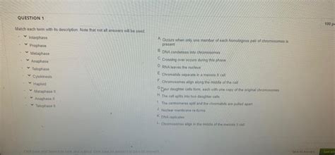 Solved QUESTION 1 Match Each Term With Its Description Note Chegg