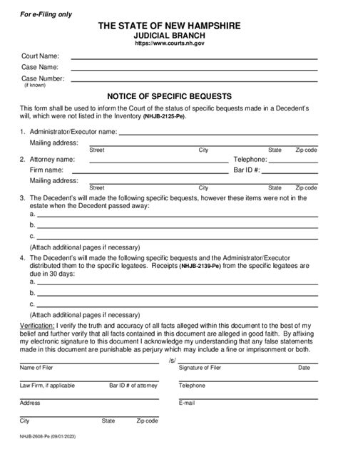 Fillable Online Notice Of Specific Bequests Fax Email Print Pdffiller