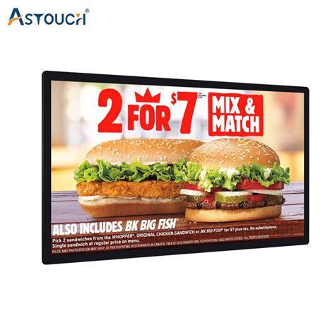 Inch Wall Mounted Digital Signage Pcap Menampilkan Iklan Elektronik