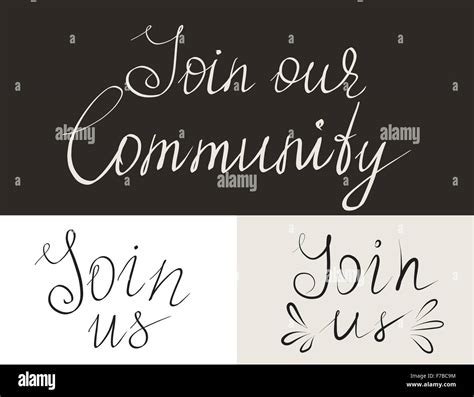 Set Of Join Us Handmade Lettering Inscriptions Stock Vector Image And Art