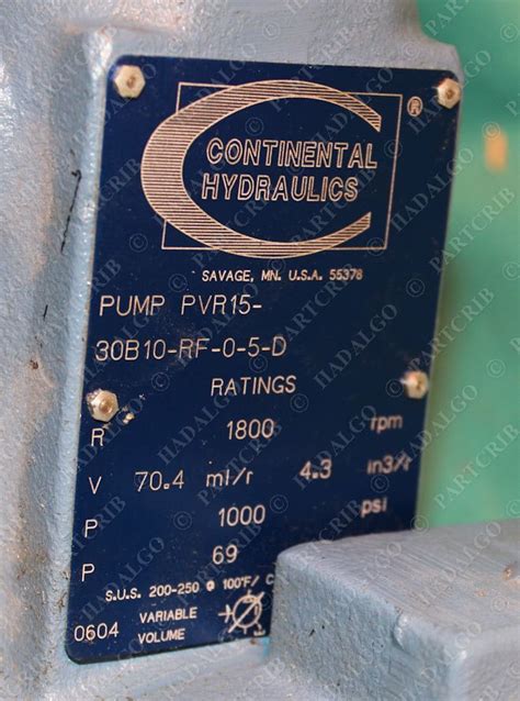 Continental Hydraulics Pvr B Rf D Pvr Hydraulic Pump