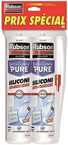 Rubson Mastic Bain Cuisine Pure Silicone Anti Moisissures Blanc