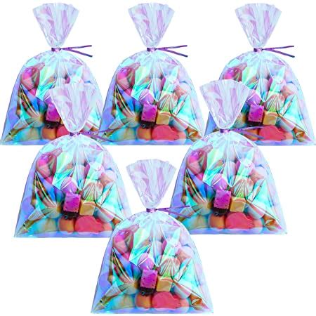 Amazon HRX Package 100pcs Small Iridescent Cellophane Treat Bags