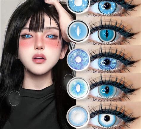 Blue Color Contact Lenses for Eyes Cosplay Yearly Makeup Halloween Bea ...