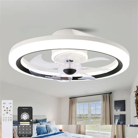 Bella Depot Low Profile Flush Mount Ceiling Fan Dimmable Low Profile ...