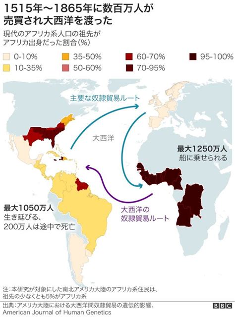 奴隷貿易がアメリカ大陸に及ぼした「遺伝的影響」、レイプや病気が関係 米研究 Bbcニュース