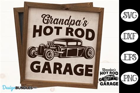 Grandpa's Hot Rod Garage Sign SVG | Hot Rod SVG