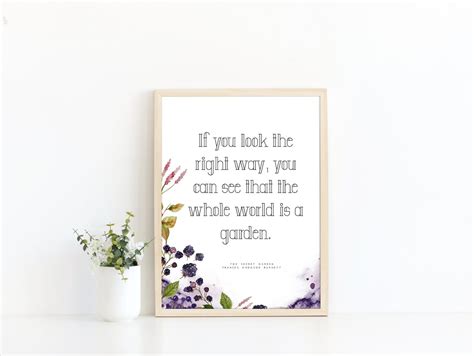 The Secret Garden Book Quote Prints Poster Inspirational - Etsy