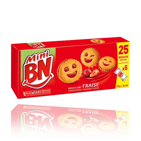 bn mini strawberry filling cookies   box featuring  smiley face