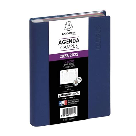 Agenda Journalier Exacompta Forum Campus Noir Agenda