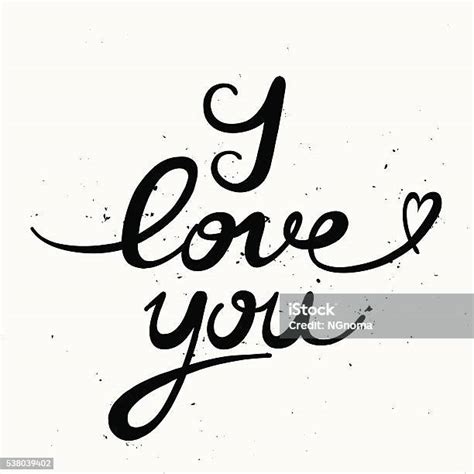 Vector Typographic Illustration Of Handwritten I Love You Stock Illustration Download Image