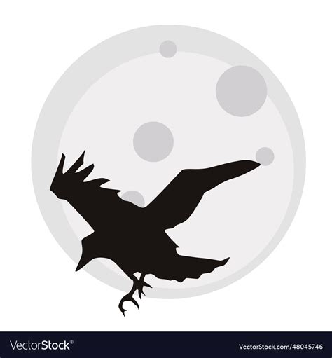 Crow and moon cartoon Royalty Free Vector Image