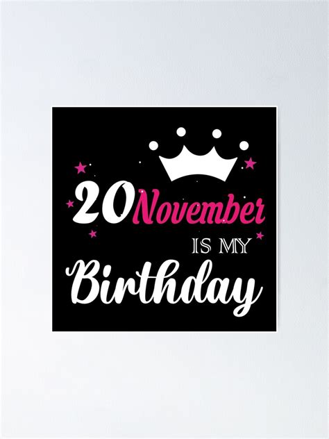 "Happy birthday 20 november " Poster for Sale by Thealstars | Redbubble