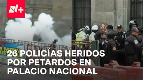 Estallan Al Menos 10 Petardos En Palacio Nacional Durante Protesta Por