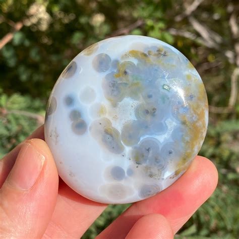 8th Vein Ocean Jasper Palm Stone Jelly Etsy