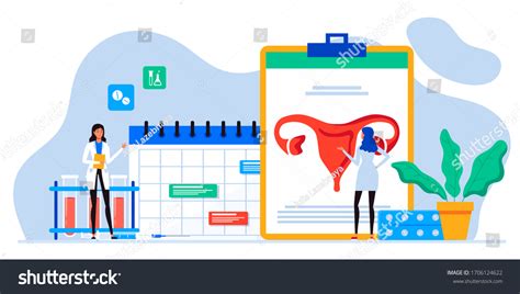 Gynecology Female Health Uterus Ovary Womb Stock Vector Royalty Free