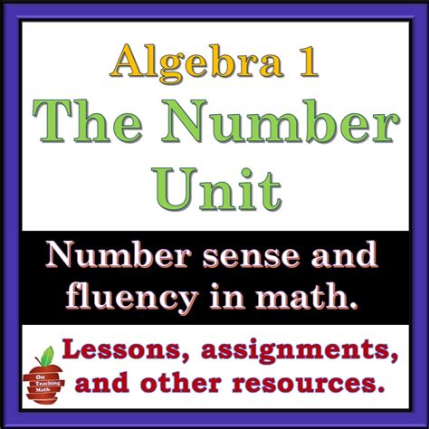 Number Unit - Algebra 1 - On Teaching Math