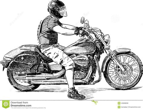 Man Riding A Motorcycle Drawing Easy