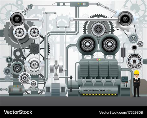 Industrial machinery factory engineering Vector Image