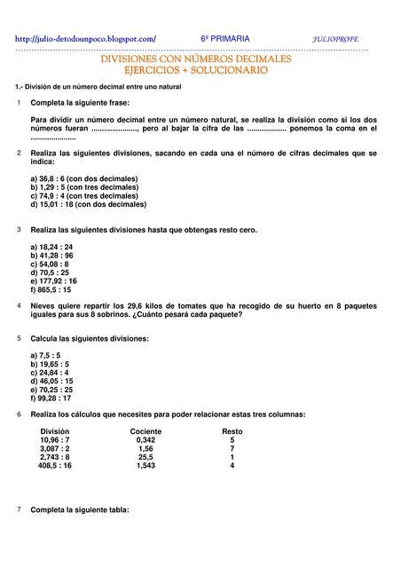 50 Ejercicios De Divisiones Con Decimales Y Soluciones 54 Off Modafinil24