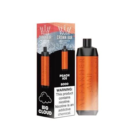 Al Fakher Crown Bar 8000 Puffs Peach Ice Buy Al Fakher Vape Online