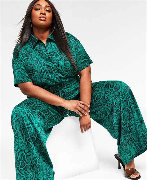 Nina Parker Trendy Plus Size Printed Satin Wide Leg Pants And Reviews Pants And Capris Plus