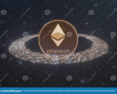 Etherium Surrounded By Golden Coins Cryptocurrency Monero 3d