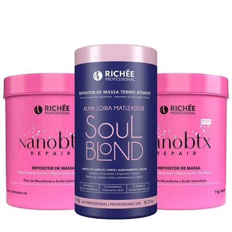 Richée Kit 2 Nanobtx Soul Blond 3x1kg Kits Profissionais Richée