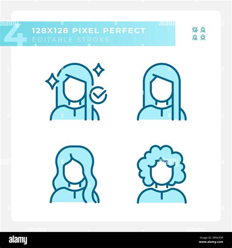 Editable Pixel Perfect Haircare Icons Collection Stock Vector Image