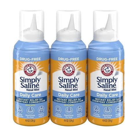 Arm Hammer Simply Saline Daily Care Moisturizing Nose Solution Rinse