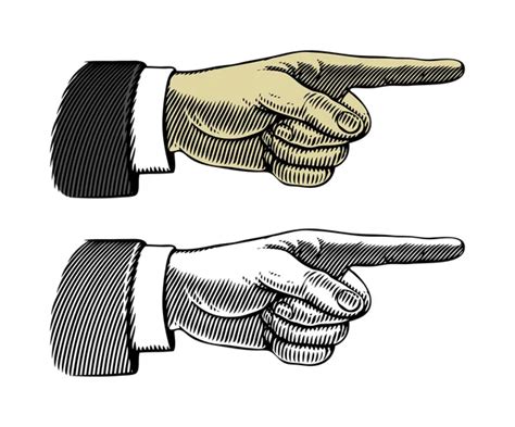 Vintage Pointing Finger Vector