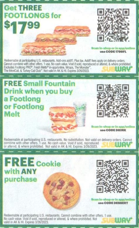 Subway Promo Codes May 2024 Berna Trudey