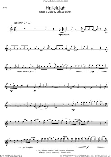 Rufus Wainwright Hallelujah Sheet Music For Flute Solo Pdf