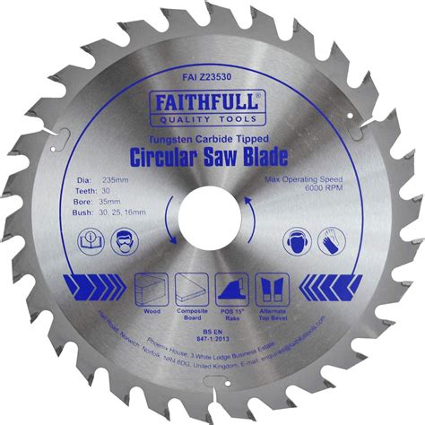 Faithfull FAIZ23530 TCT Circular Saw Blade 235 Mm X 35 Mm Bore X 30