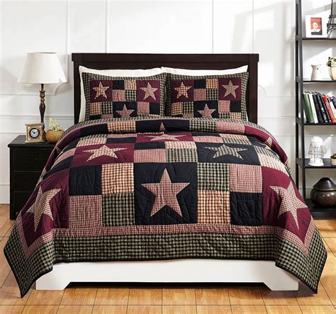 Plum Creek Patchwork Quilt Set By Olivias Heartland Black Star King 3