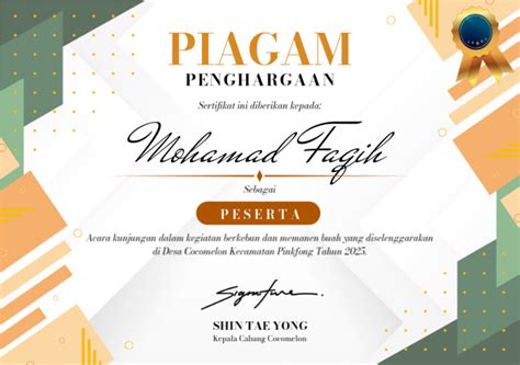 plantilla de piagam penghargaan design templates postermywall