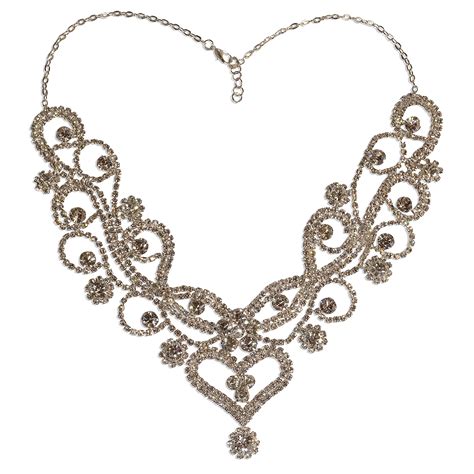 Romantic Heart Bridal Rhinestone Necklace Megan Petersen Jewelry