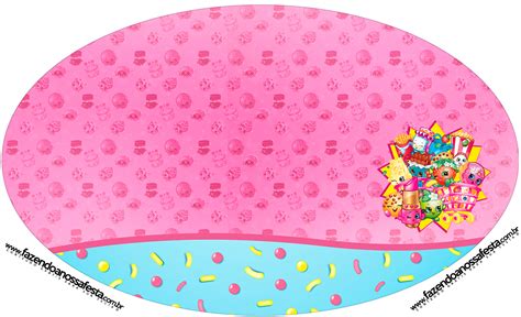 Placa Elipse Shopkins Fazendo A Nossa Festa