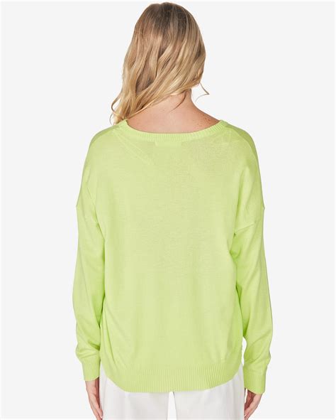 Riachuelo Suéter Feminino Curto Tricot Liso Verde Limão Pool Basics