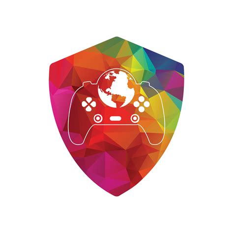 Game globe logo Icon design. online gamer world logo. inside shield ...