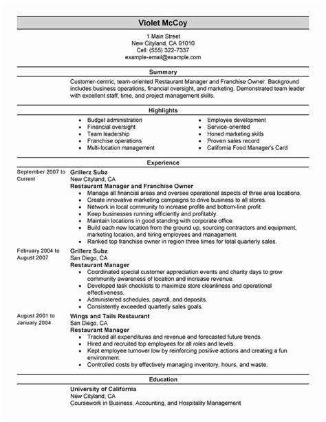 Small Business Owner Resume Fresh Best Franchise Owner Resume Example