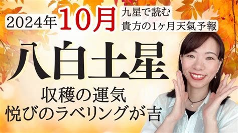 【占い】2024年10月八白土星さん運勢！悦びを受け取る準備はできてる？☺️収穫の運気 ️🌰 Youtube