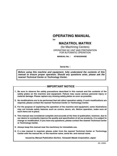 Operacion CNC MAZAK | PDF | Machining | Input/Output