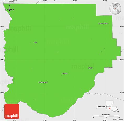 Political Simple Map Of Acadia Parish Single Color Outside Borders