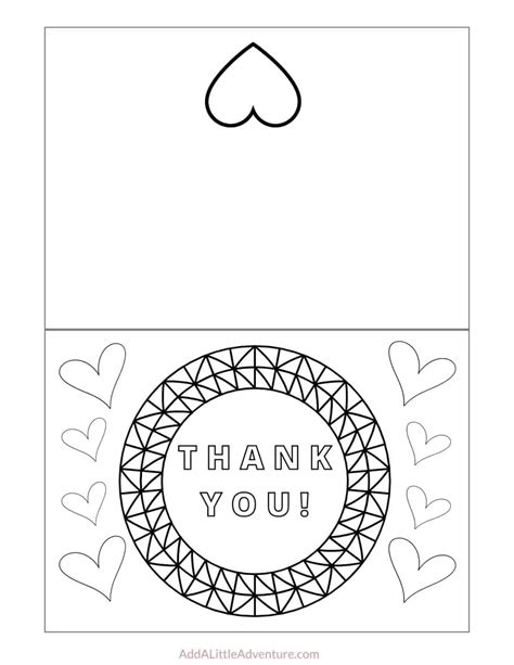 Free Printable Thank You Cards To Color Add A Little Adventure