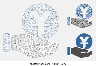 Mesh Yuan Coin Payment Model Triangle Stock Vector Royalty Free