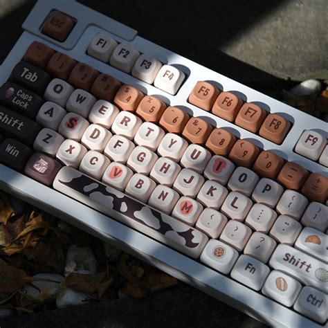 Keys Chocolate Coffee Bean Keycaps Pbt Keycap Dye Sub Moa Profile