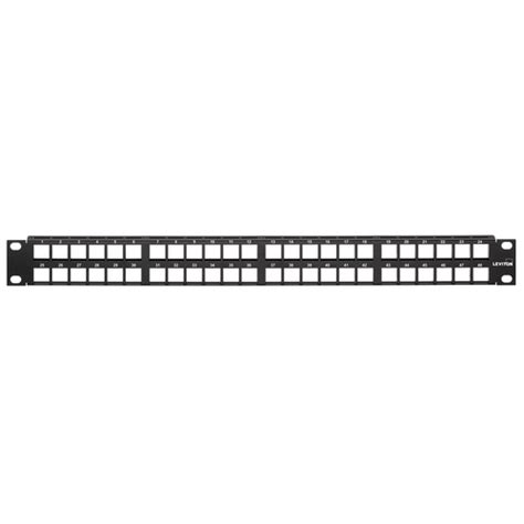 Leviton 49355 H24 Flat Quickportª Patch Panel 24 Port 1ru Black Cable Management Bar Not