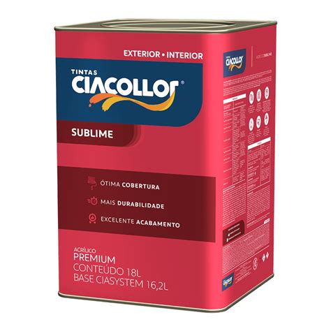 Tinta Acr Lica Sublime Fosco Ciacollor Lt Mercotintas