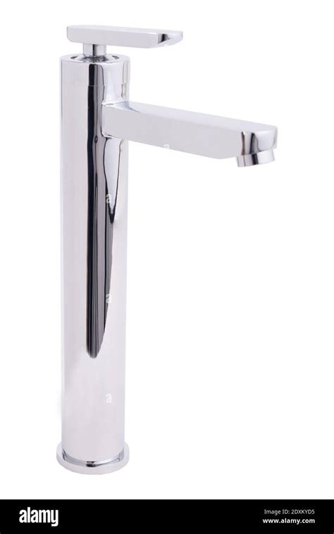 A Modern Faucet A Cold Hot Water Mixer Tap For The Bathroom Isolated On A White Background